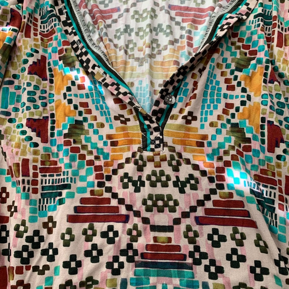 Johnny Was Colorful Mosaic Long Sleeve Top - Picture 5 of 11